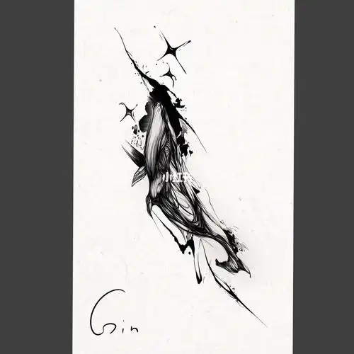 原创纹身孤独的鲸鱼