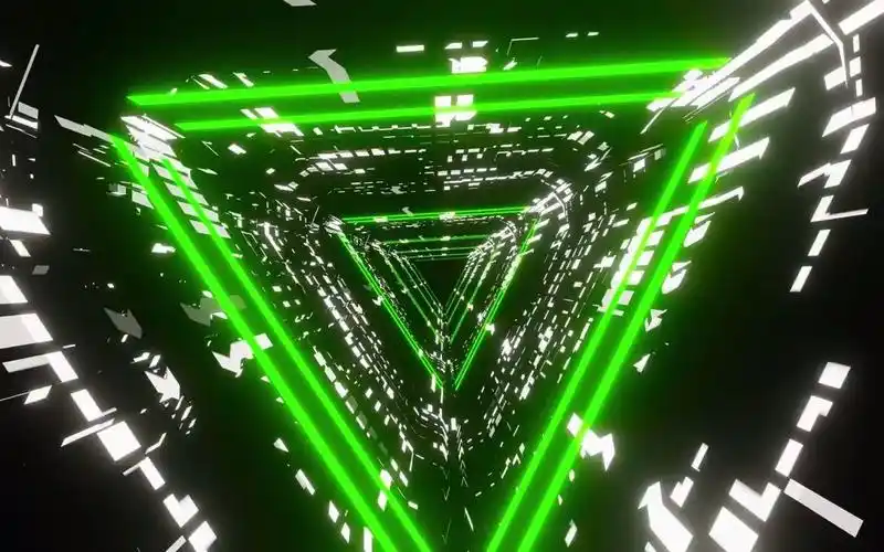 ▏k279 高清4k动感三角形线条灯光空间穿梭吧夜店led大屏幕舞台背景