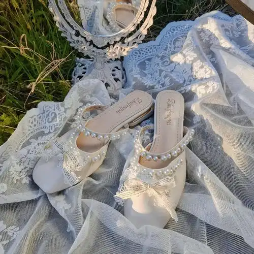 一只冲天天兔芙云间花嫁lolita高跟鞋尖头优雅华丽lolita洛丽塔鞋类