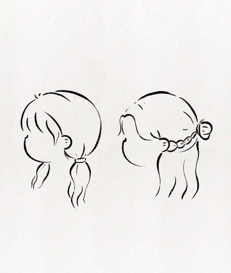 可爱简笔画教程:简简单单的侧脸发型 可爱简笔画教程:简简单单的侧脸