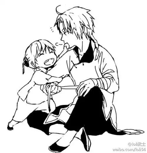 小兄妹俩简笔画