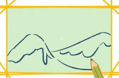 画一幅长白山的雪景图简笔画