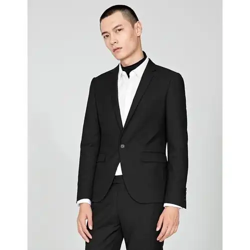 gxg西服男装春季男士都市韩版时尚气质修身型黑色单西1