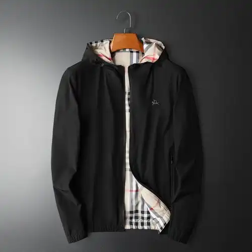 特价巴宝莉衣服男装_巴宝莉纯色男士夹克连帽双面穿外套上衣休闲潮牌