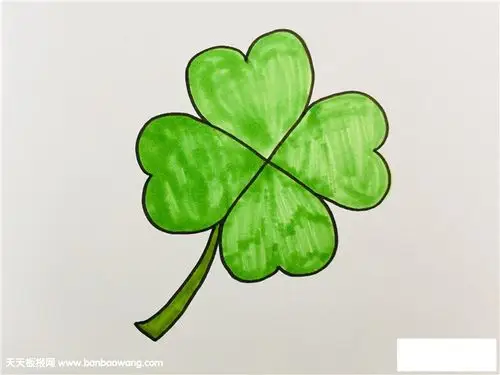 四叶草怎么画简单好看