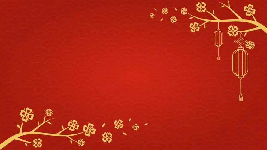 祥云图案喜庆红春节主题高清幻灯片背景5张