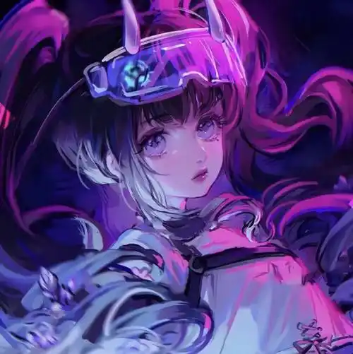 动漫女头一组超好看的粉紫色系动漫女生头像