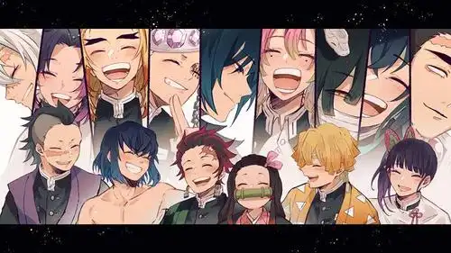 鬼灭之刃主角们超温馨的合体插画