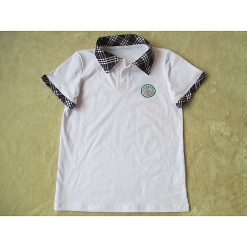 林中寻北京市赵登禹学校校服夏季短袖t恤黑色长裤套装 白色(单件短袖