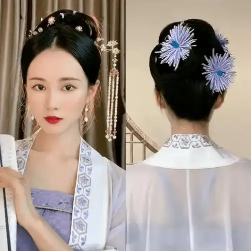 发型教程 | 全盘宋制发型,温柔绝绝紫!