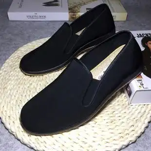 御福轩老北京布鞋男相巾方口套脚低帮休闲鞋单平底开车软底爸爸鞋