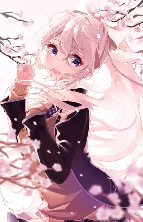 樱花少女紫色眼睛动漫4k手机壁纸竖屏