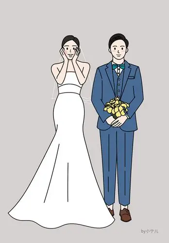 卡通婚纱照