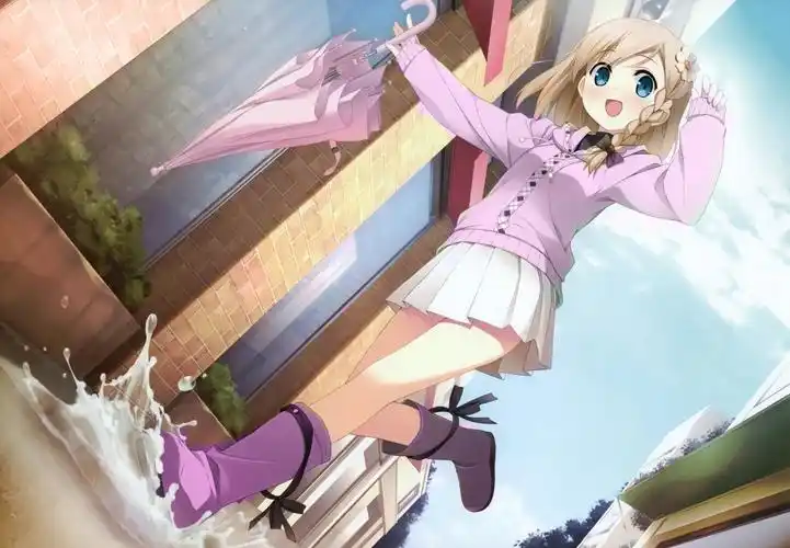 幸福的女孩,伞,跑步,4k动漫图片,4k高清动漫图片,娟娟壁纸