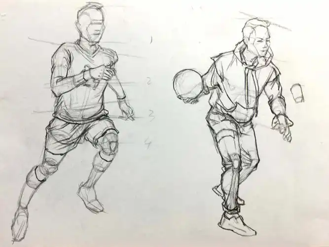 速写人物默写动态火柴人体块肌肉穿衣