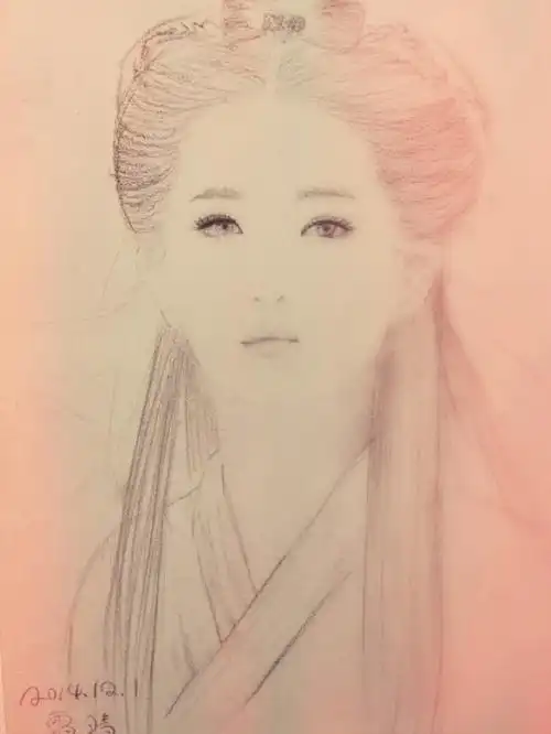 手绘 素描 刘亦菲 神雕侠侣 小龙女