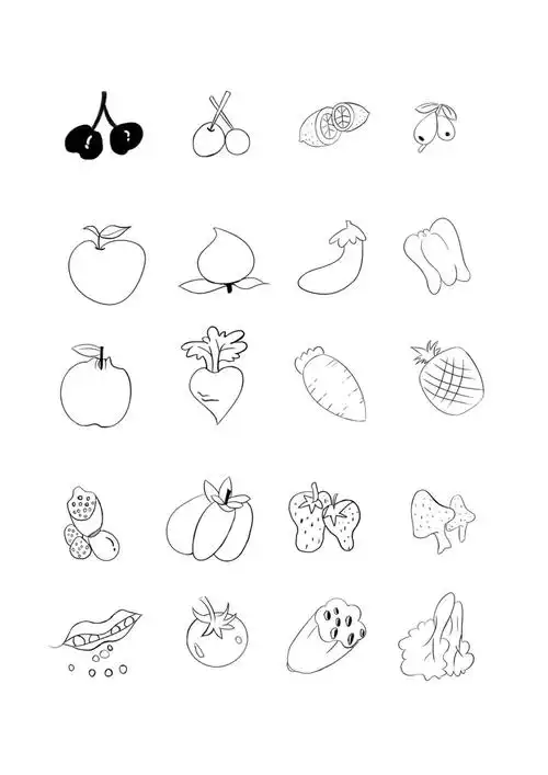 简笔画练习之蔬菜水果