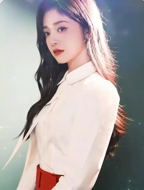 周洁琼白色衬衫搭配红色长裙,温柔明媚笑容甜美,好美-度小视