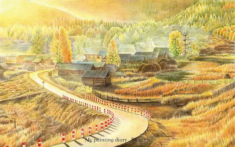 一组惊艳了我的彩铅风景画,真的太美了!吹爆大佬的彩铅作品!