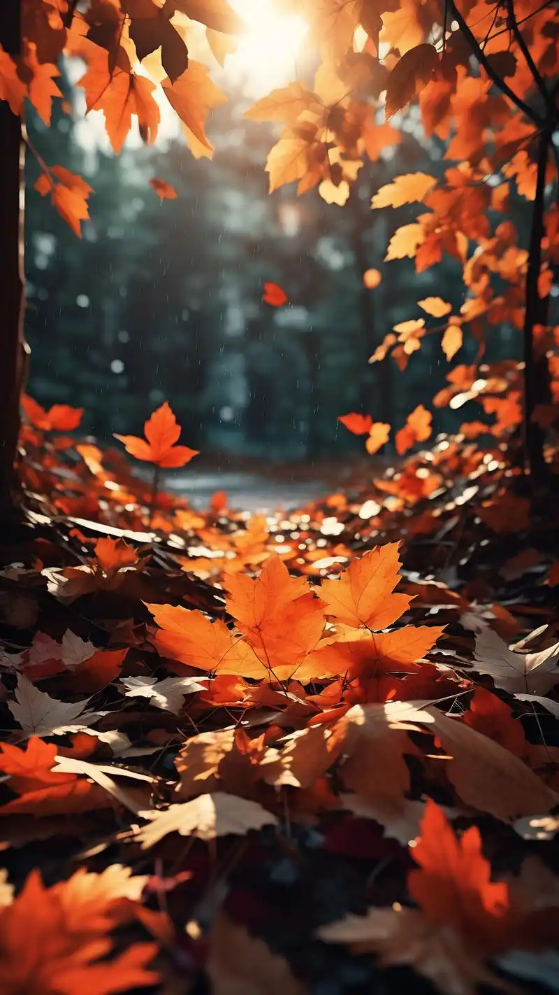 伤感落叶壁纸,每一片都是离别的故事94