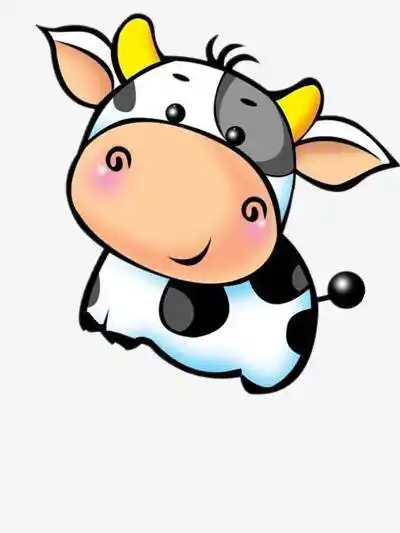卡通萌萌的小牛png卡通牛奶牛小牛卡通动物动漫动画手绘卡通小牛png