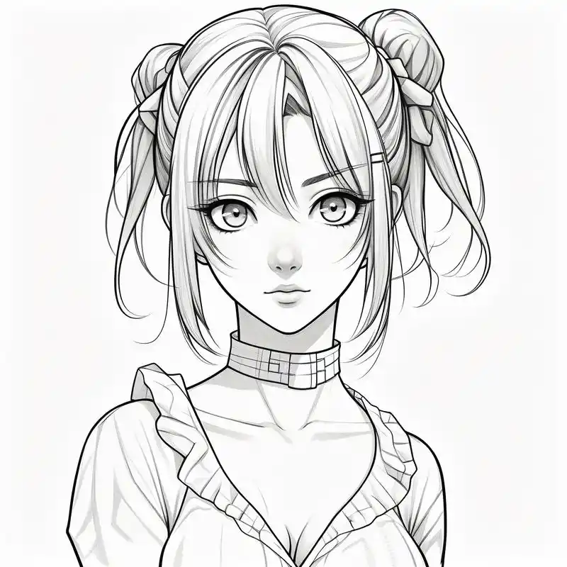 96动漫女生黑白素描头像精选94 探索二次元的世界,发现黑白素描的
