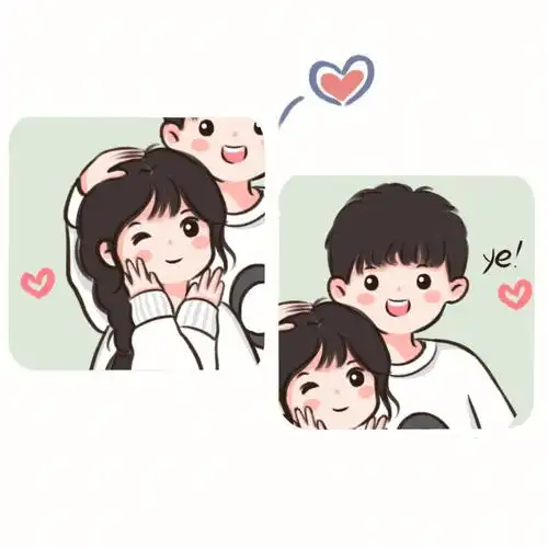 摸摸头情侣头像