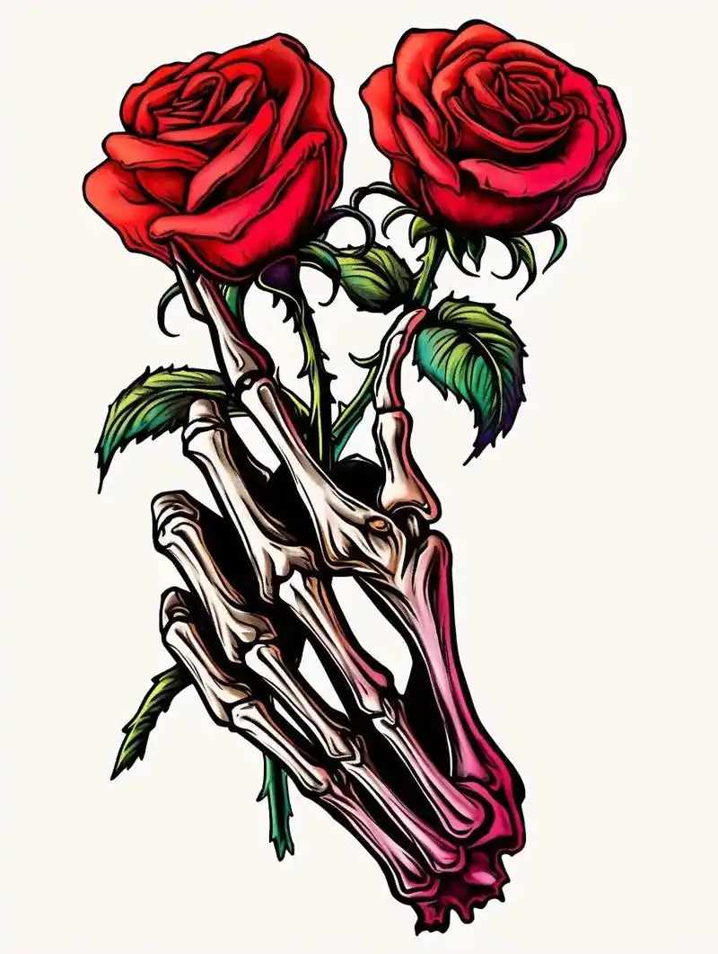 在一个古老的传说中,玫瑰与骷髅是一对不可分割的 - 抖音