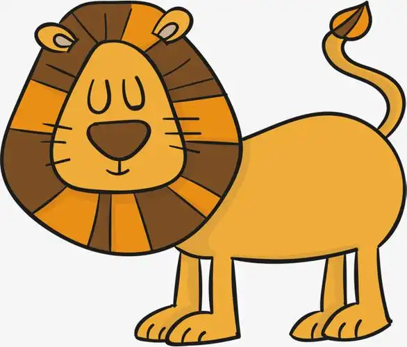 卡通手绘春节舞龙狮子头免费下载