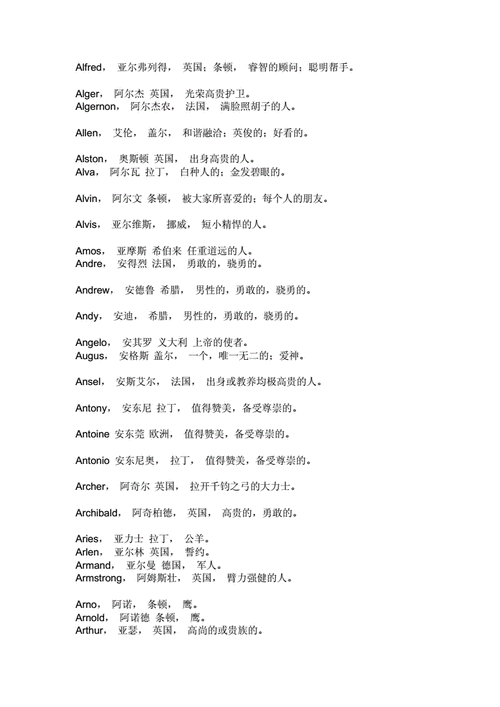 好听男生英文名字doc20页