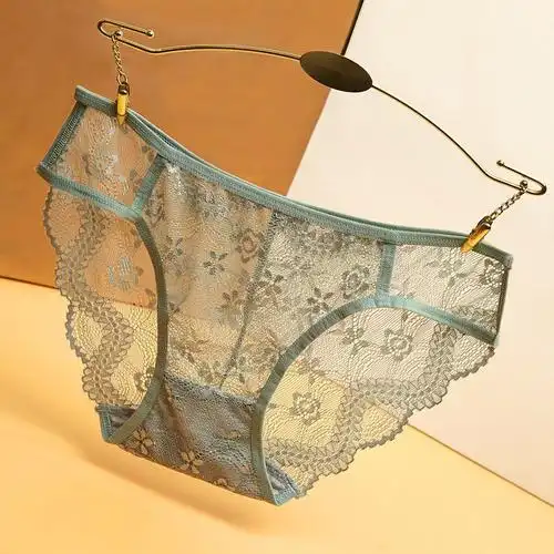性感透明蕾丝火辣镂空女士三角裤低腰无痕轻奢内裤女提臀小碎花威珺
