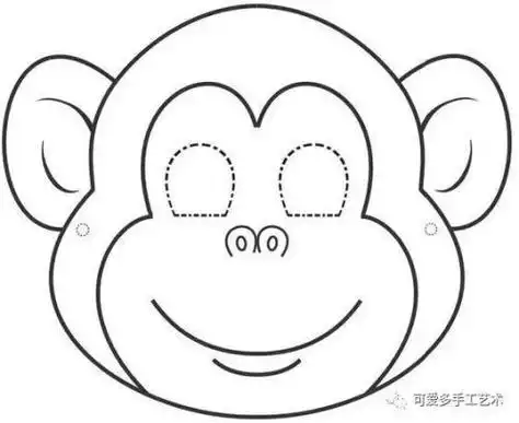 人脸面具涂色简笔画