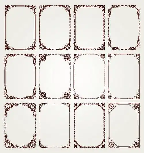 框架边框设计矢量艺术插图