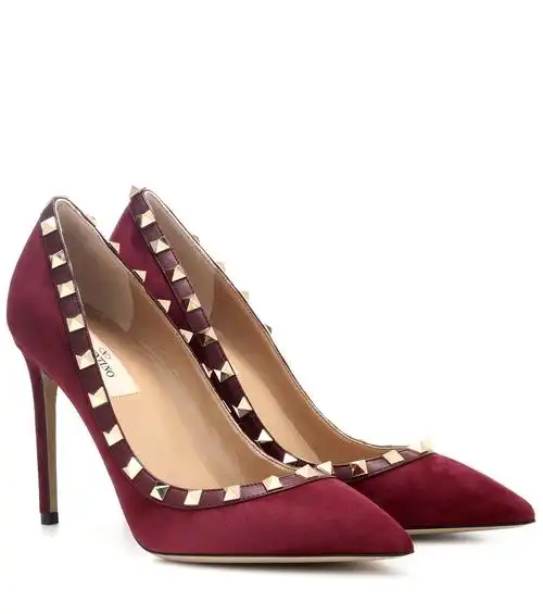 valentino garavani rockstud绒面革高跟鞋