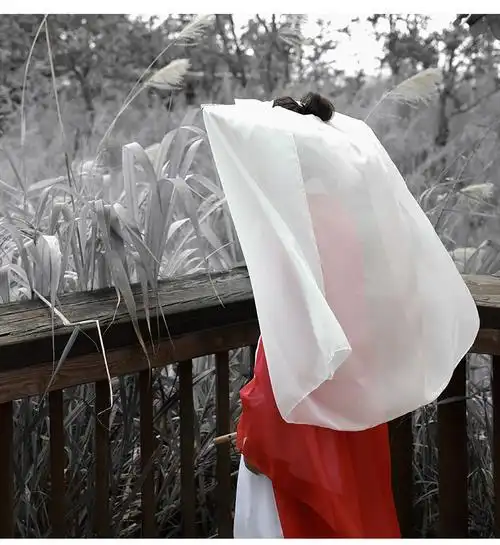 cosplay儿童古装汉服竹编帽女侠客遮脸面纱sn6797 本色斗笠 不含雪纺