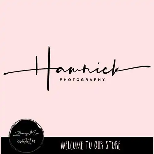 素材字体萌萌mac飘逸纤细手写英文logo水印设计素材