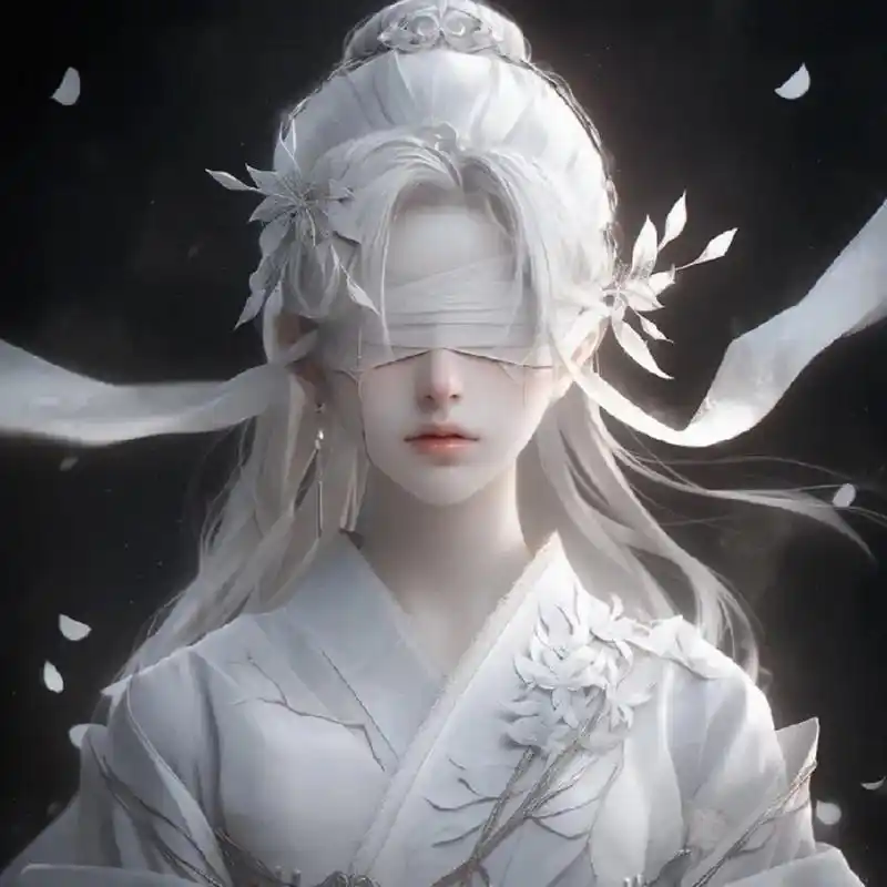 唯美古风蒙眼系列头像 #古风插画