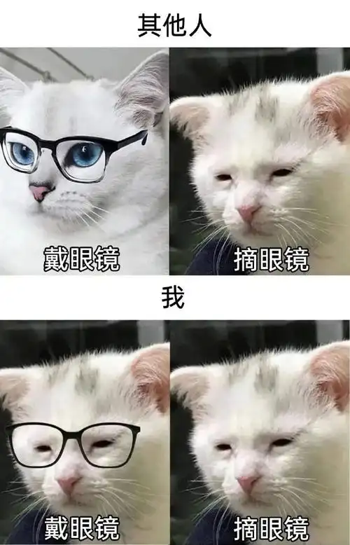 戴眼镜vs摘眼镜