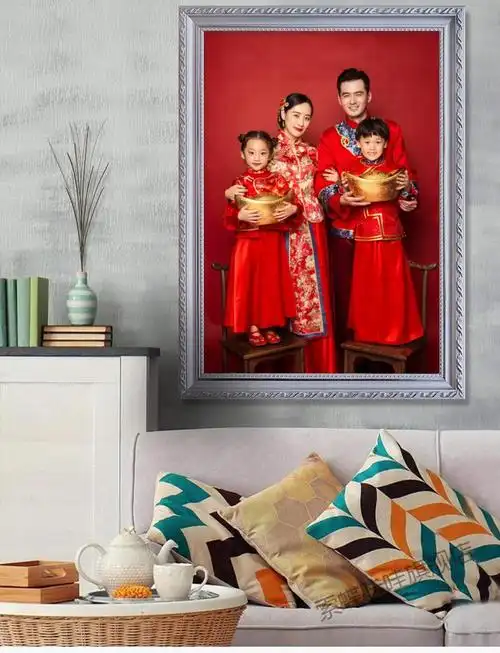 洗照片做成全家福相框照片冲印加24寸打印30挂墙带洗相片制作定制398