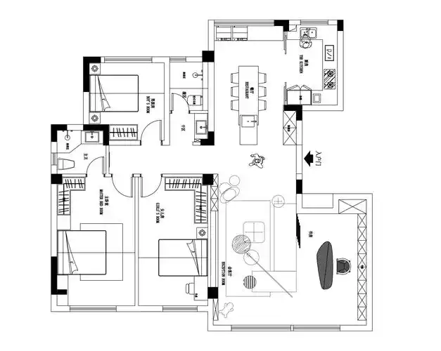 登封中凯龙城150㎡现代简约风格装修设计效果图-郑州东易日盛原创设计