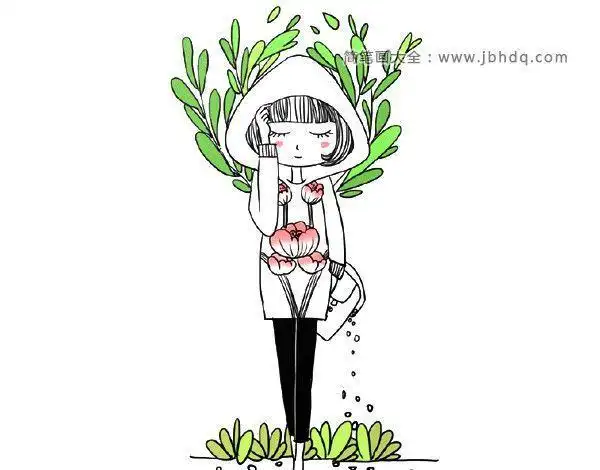 头像卡通简笔画动漫人物女孩评论  手绘插画森系唯美小清新文艺少女 0