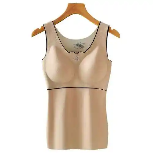 德绒保暖背心女加绒加厚无痕内衣带胸垫秋衣内穿打底女士大码冬季