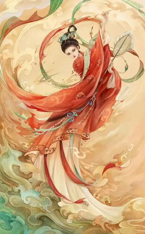 仙气飘飘的古风人物插画犹如想象中的梦幻之境一般