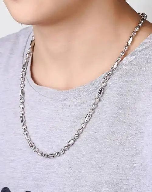 周六福 pt950铂金大气男款铂金项链