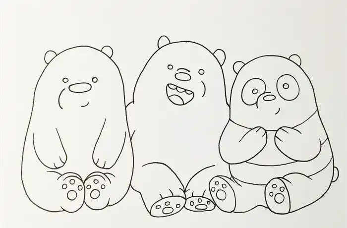 咱们裸熊简笔画颜色