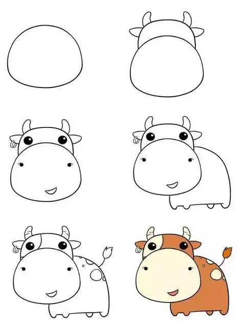 小牛的简笔画法教程