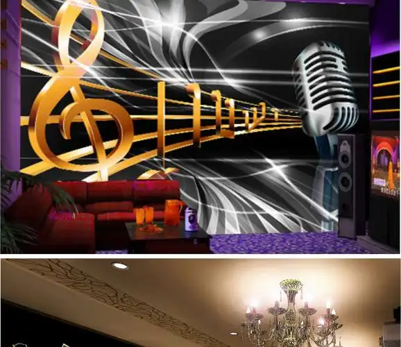 3d立体壁画贴纸壁纸自粘墙纸音乐ktv主题k歌包厢酒吧夜店背景 ktv-05