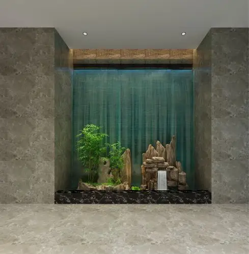 电梯厅水景效果图