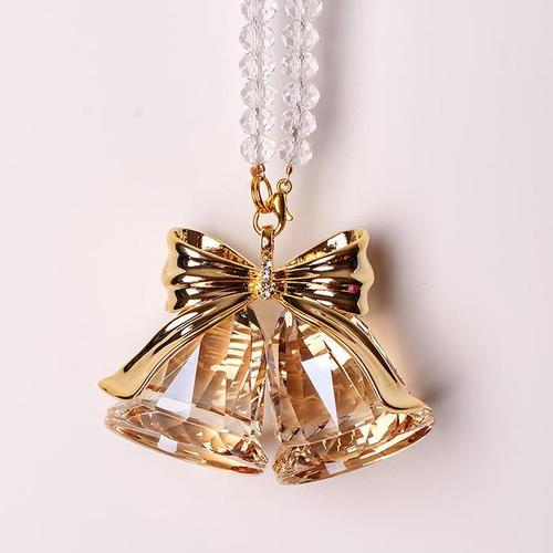 汽车挂件水晶风铃汽车挂件高档女士挂饰漂亮后视镜装饰平安符铃铛