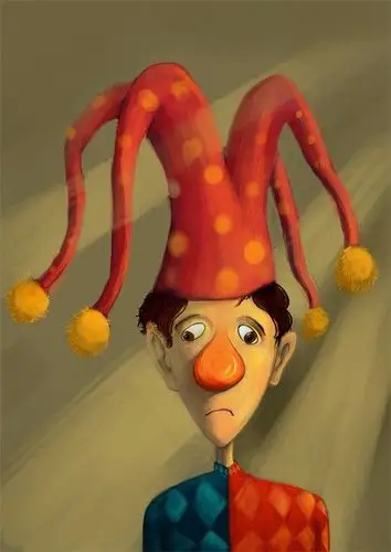 阳光下独自伤心的小丑